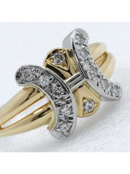 Celine Celine Macadam Logo Ring Yellow Gold with Diamonds  Celine Macadam 18K Yellow Gold Diamond Ring